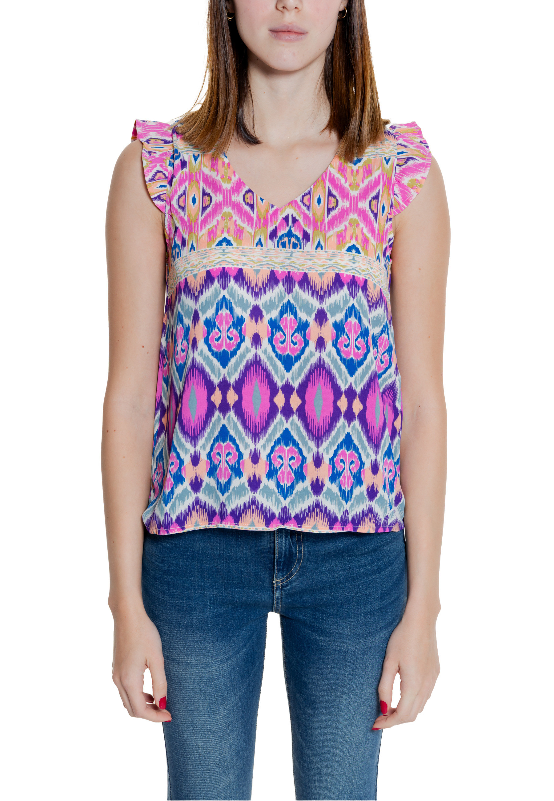 

Топ женский ONLY с оборками, мультиколор