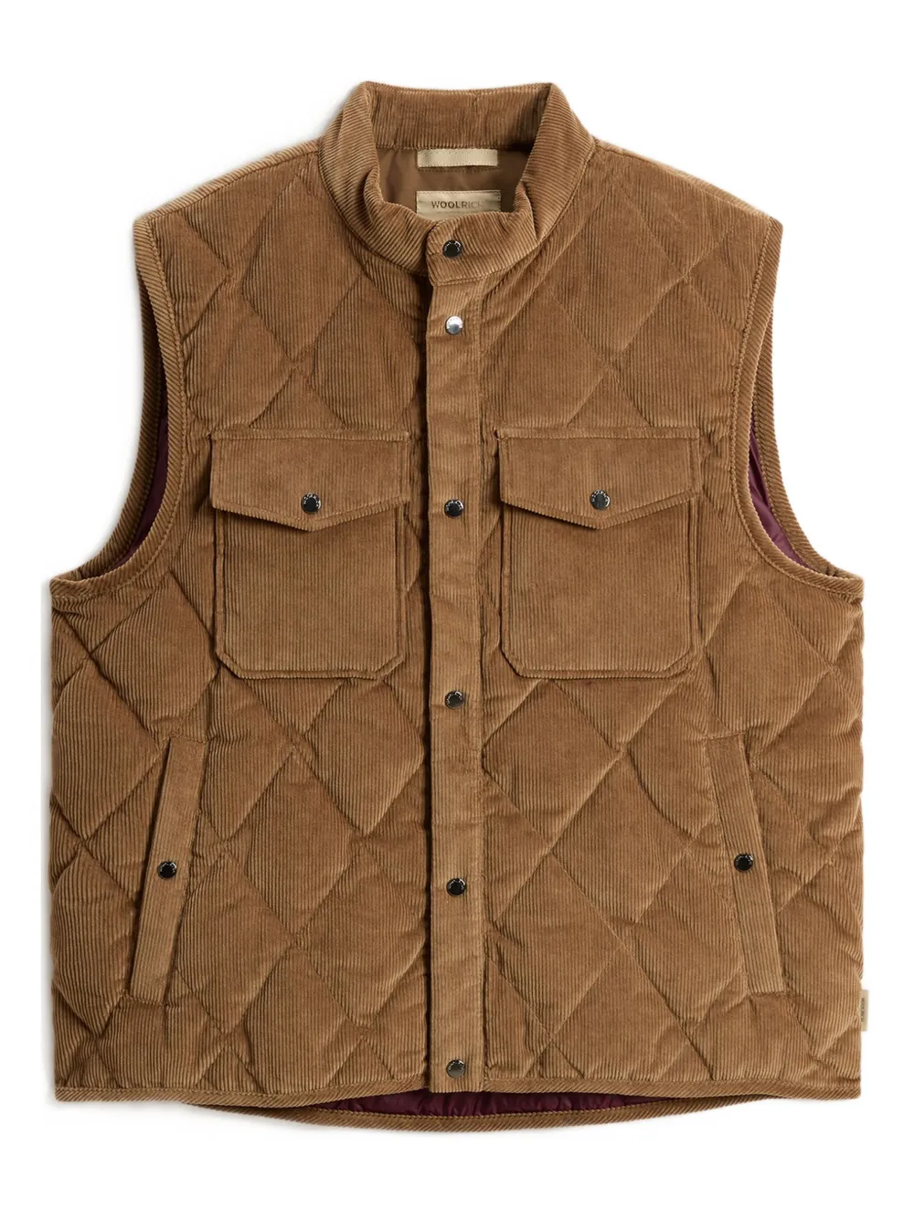 

Стеганый вельветовый жилет WOOLRICH, коричневый