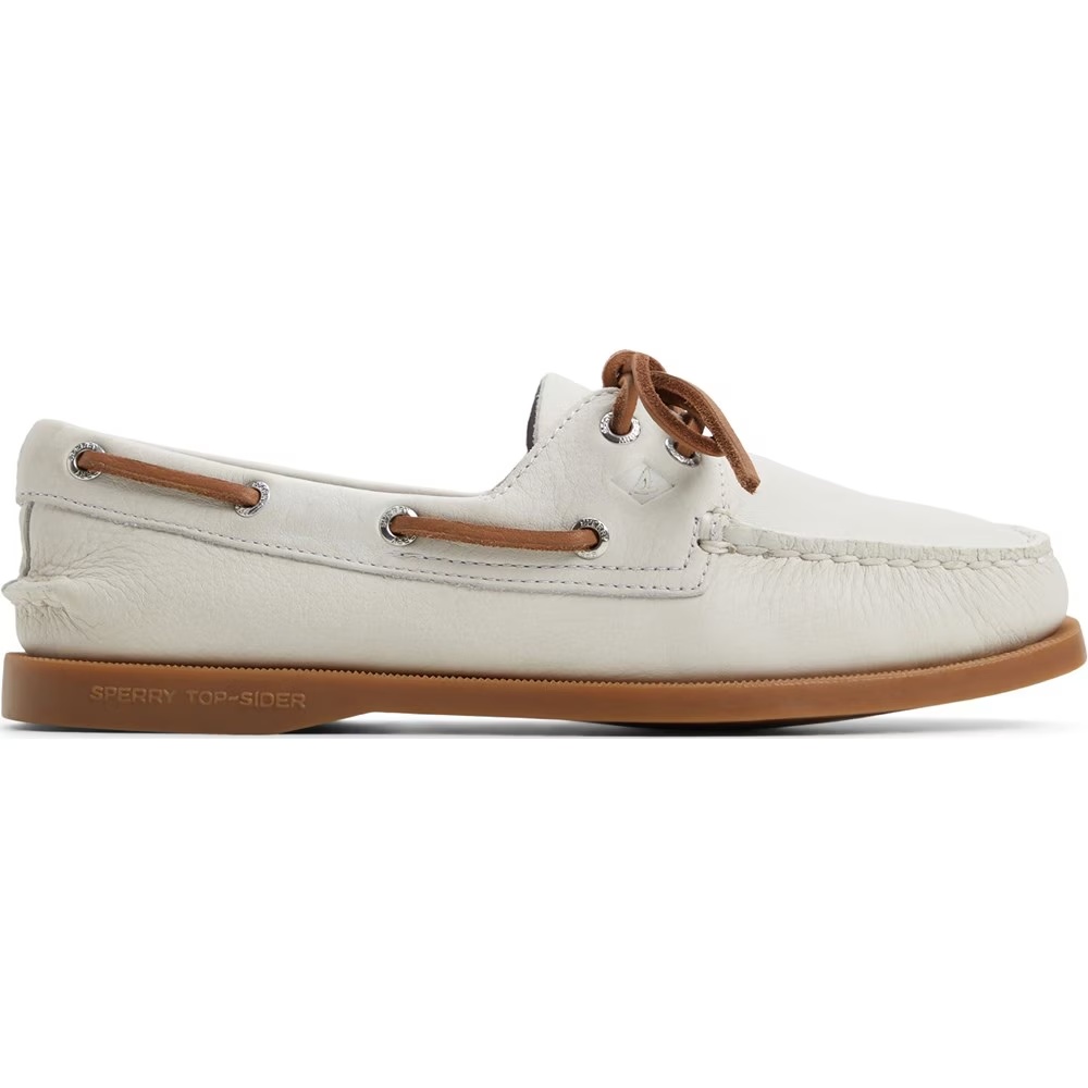 Подлинные оригинальные кожаные туфли-лодочки с двумя люверсами Sperry, белый — фото 2