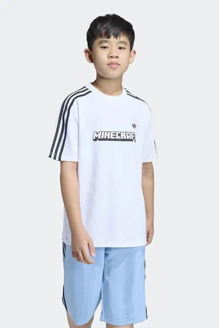Футболка с принтом Minecraft Adidas Originals, белый — фото 4