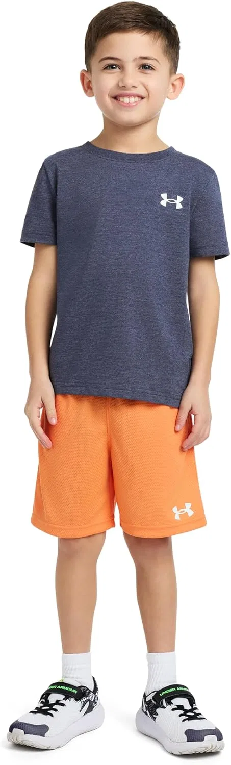 Шорты для мальчиков Tech Shorts Under Armour, Apollo Orange Mesh — фото 4