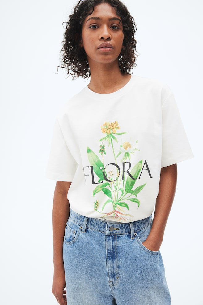 

Футболка с жемчужным декором H&M, мультиколор