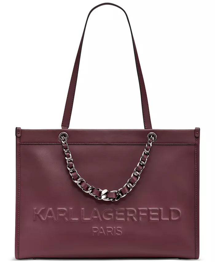 

Большая кожаная сумка-тоут Savoie KARL LAGERFELD PARIS, фиолетовый