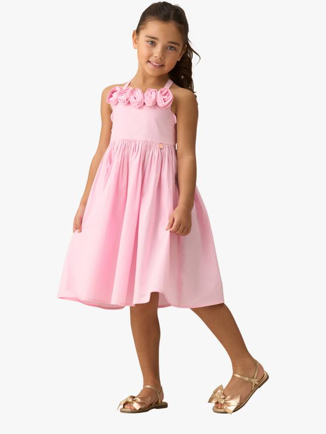 

Детское платье с корсажем и сборками из хлопка Angel & Rocket, Pink