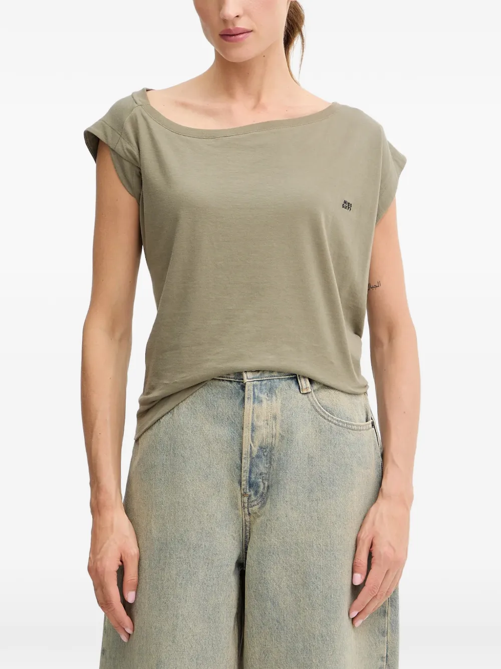 

Футболка с подплечниками и круглым вырезом Miss Sixty, зеленый