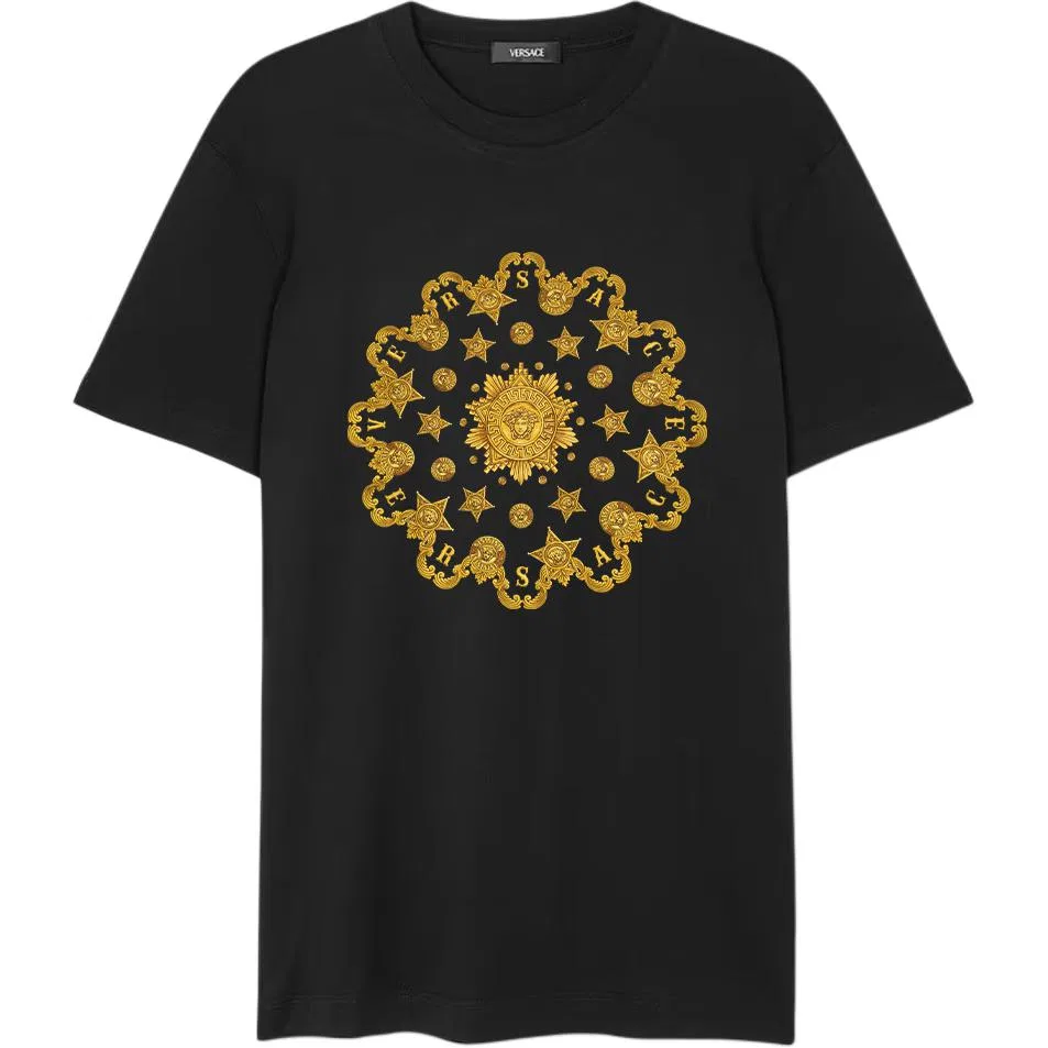 Футболка VERSACE с круглым вырезом, черная