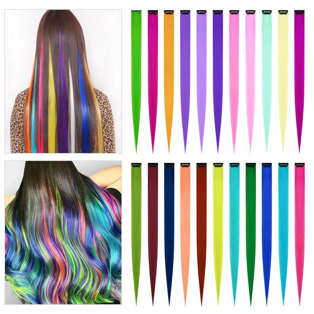 Набор из 22 цветных накладных прядей для волос AOMIG Aomig, 22 Colours - Curly — фото 2