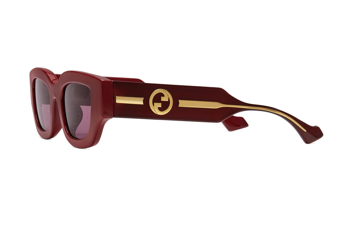 Прямоугольные солнцезащитные очки в оправе GUCCI, красный — фото 3