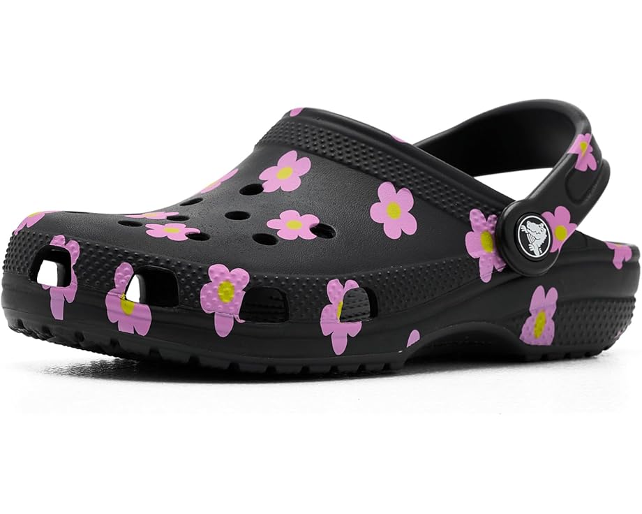 

Детские кроксы Classic с принтами и графикой (для малышей/детей постарше) Crocs Kids, Black/Flowers