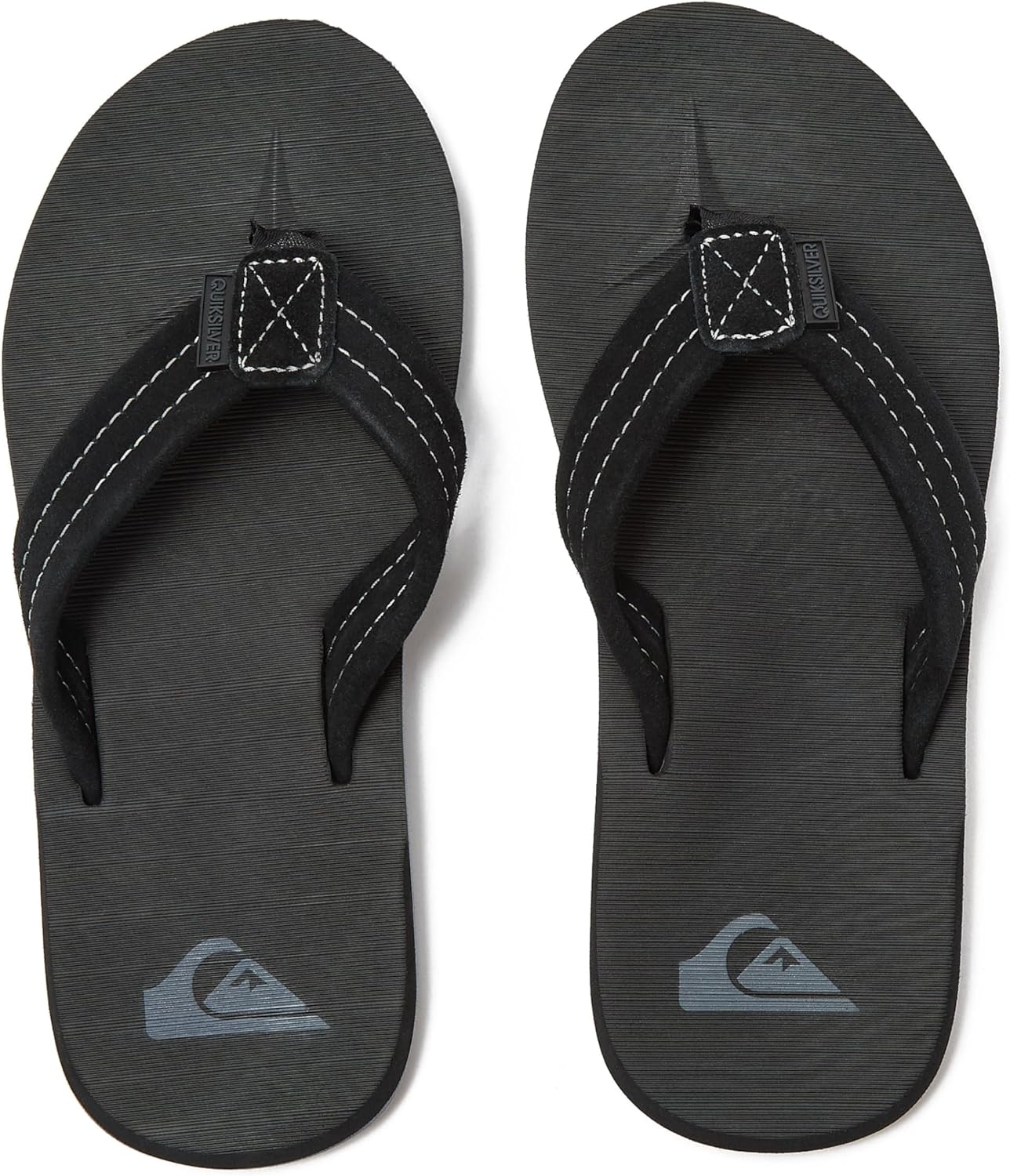 Детские шлепанцы Quiksilver Carver Suede с фиксирующим ремешком, черный — фото 4