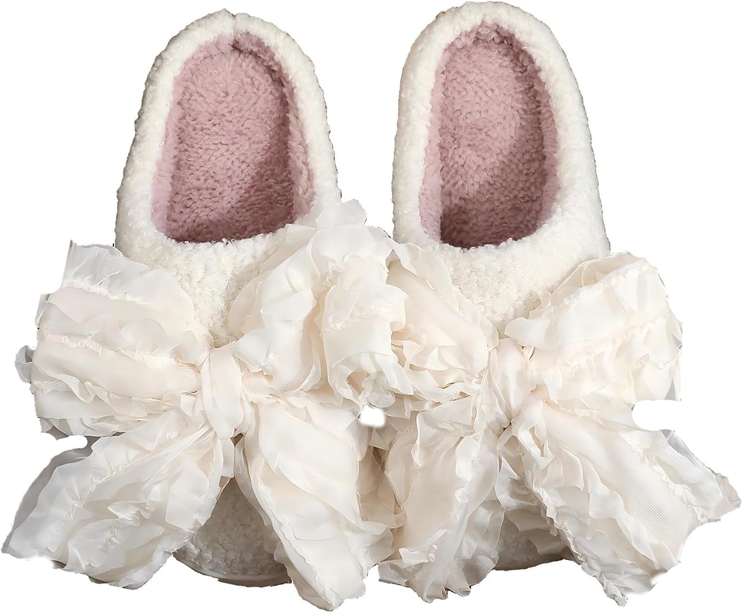 

Женские и мужские домашние тапочки с эффектом памяти, мягкие, без шнурков, противоскользящие, пушистые, для дома и улицы Edobao, белый