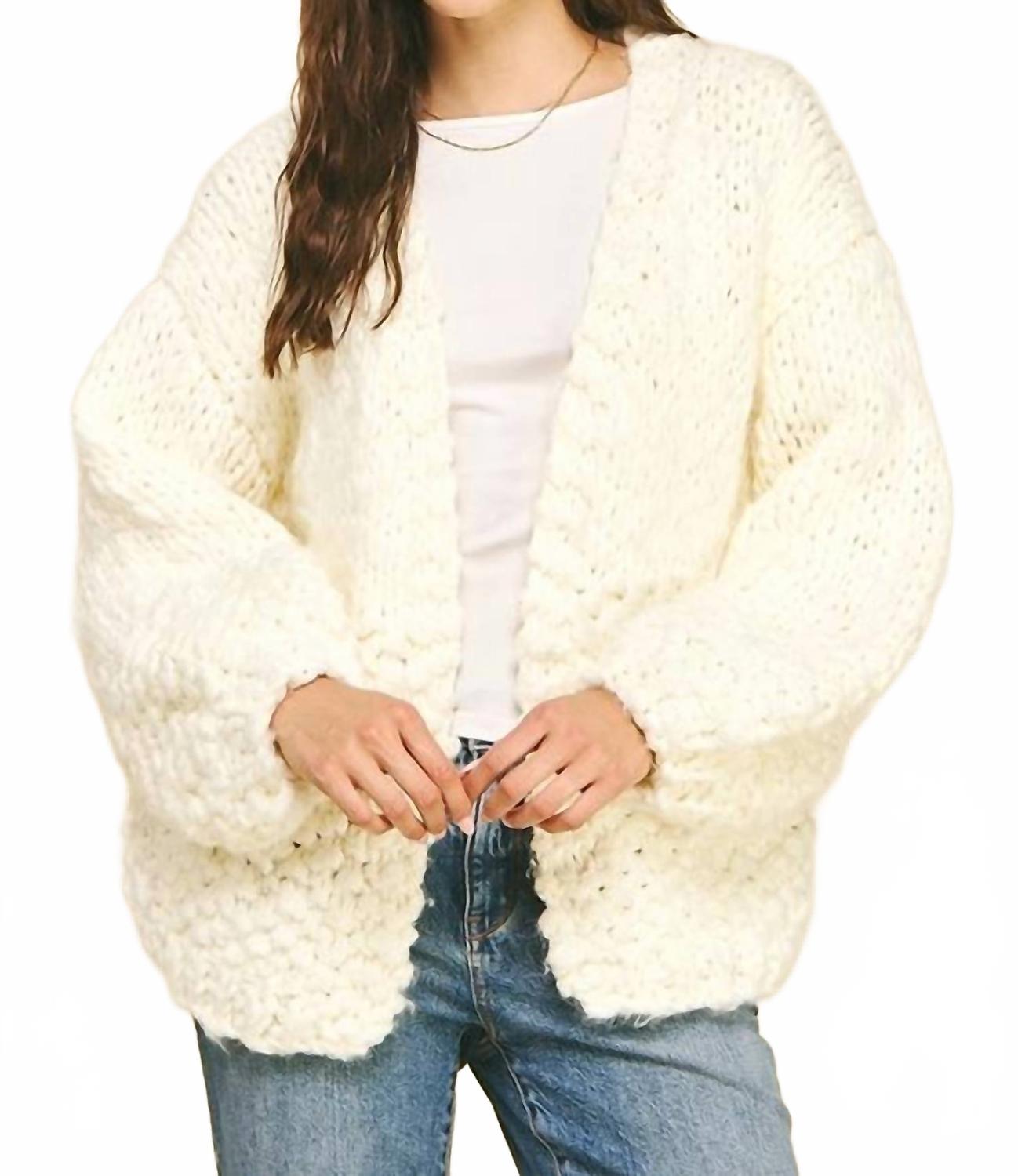 

PINCH Вязаный кардиган крупной вязки кремового цвета