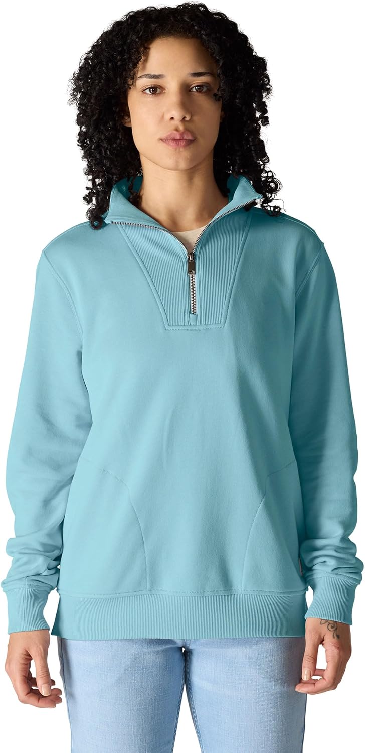 

Carhartt Women's TENCEL Fiber Series расслабленный фасон полузастежка свитшот, Dusted Aqua