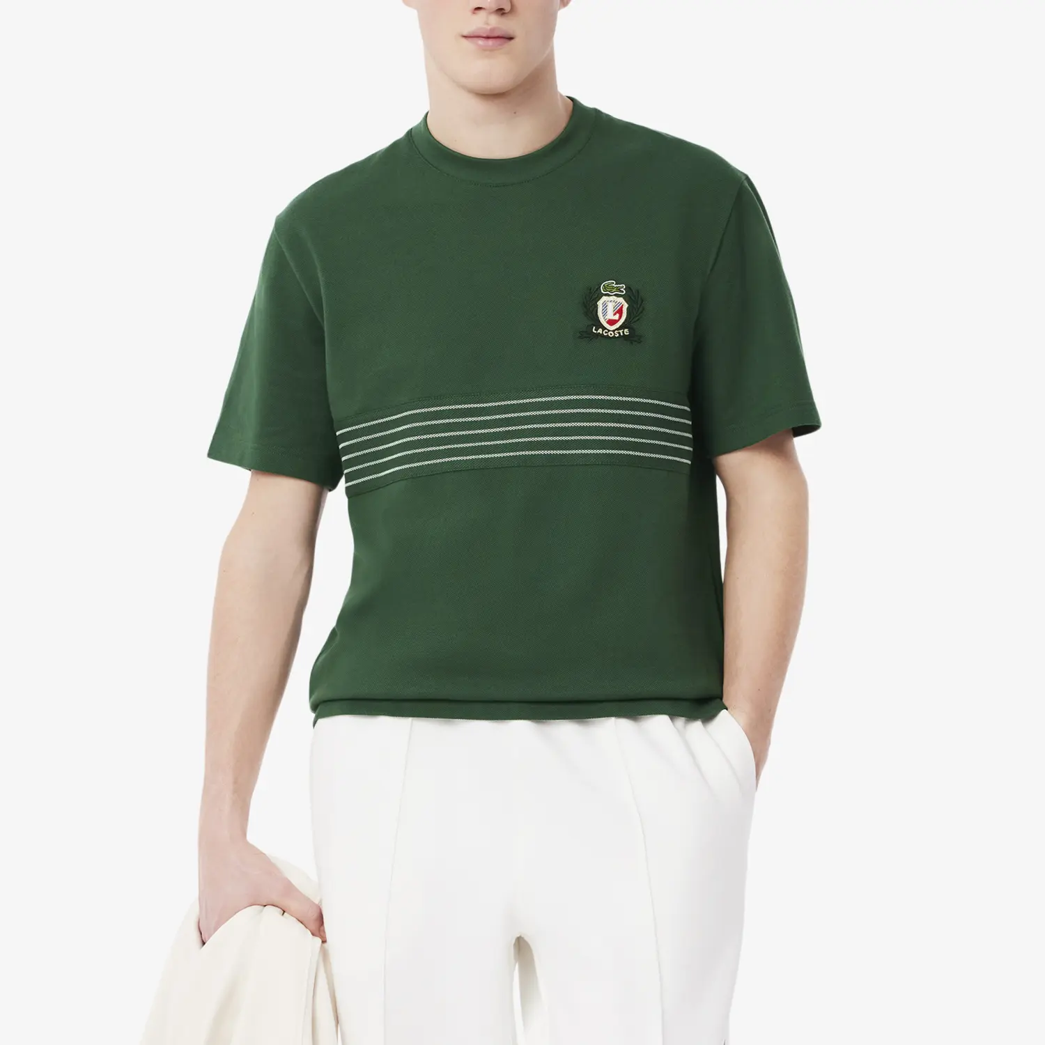 Футболка с вышитым значком LACOSTE, зеленый — фото 2