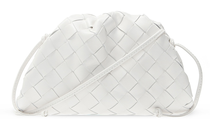 Сумка через плечо из телячьей кожи белая Bottega Veneta — фото 3