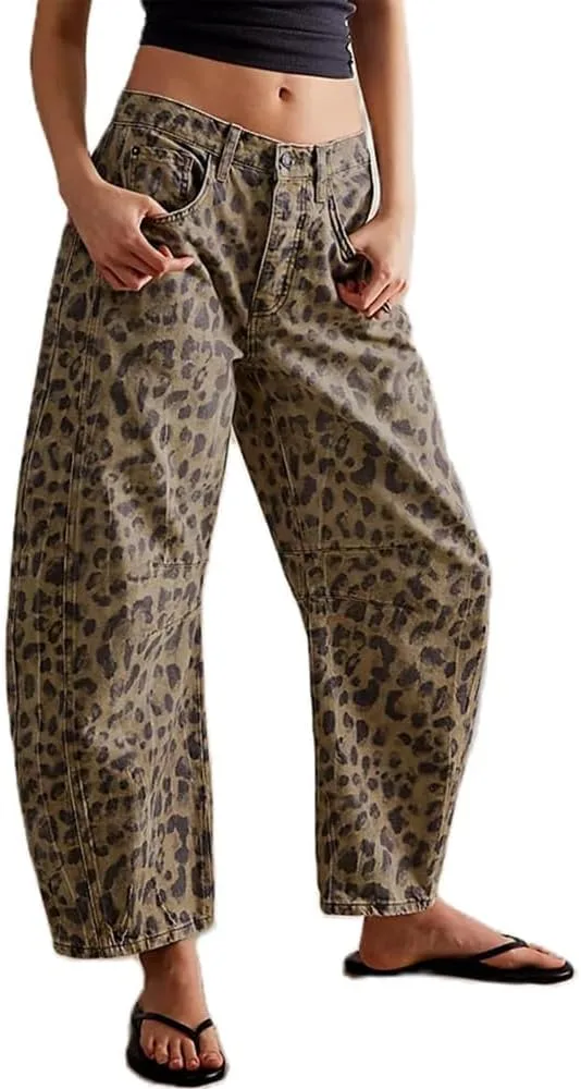 

YELLOOP брюки-джинсы barrel с леопардовым принтом