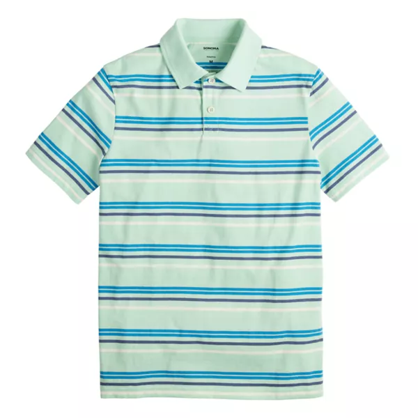 

Мальчиковая поло с удобной застежкой 8-20 Sonoma Goods For Life, цвет mint stripe