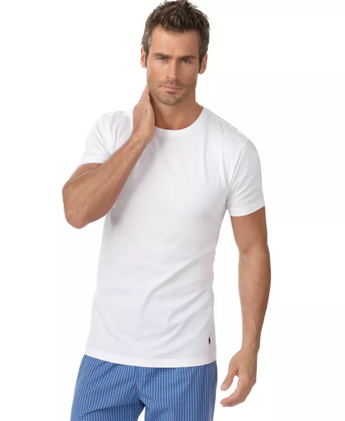 Мужские классические облегающие хлопковые майки-борцовки, 5 штук Polo Ralph Lauren, белый — фото 2