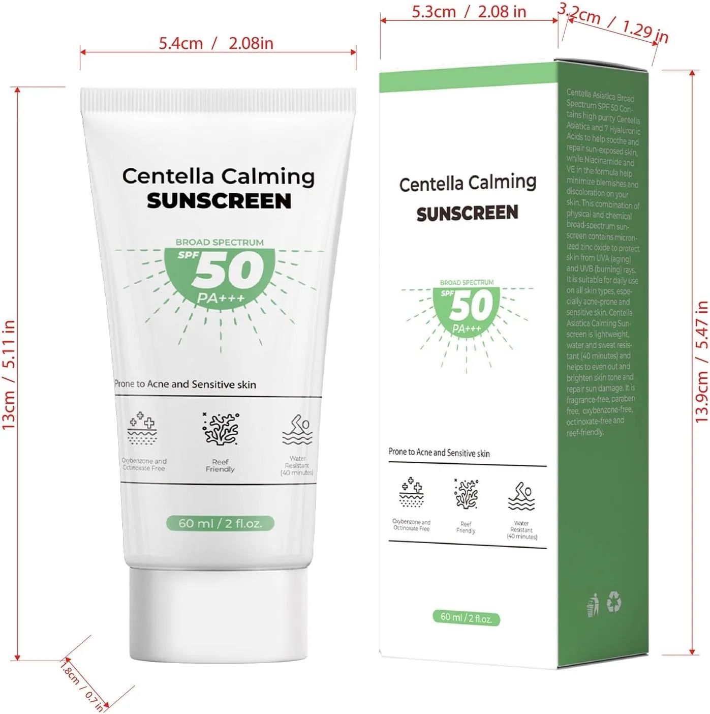 Солнцезащитный спрей для лица Centella Asiatica SPF50+ PA+++ 60 мл белый Generic — фото 3