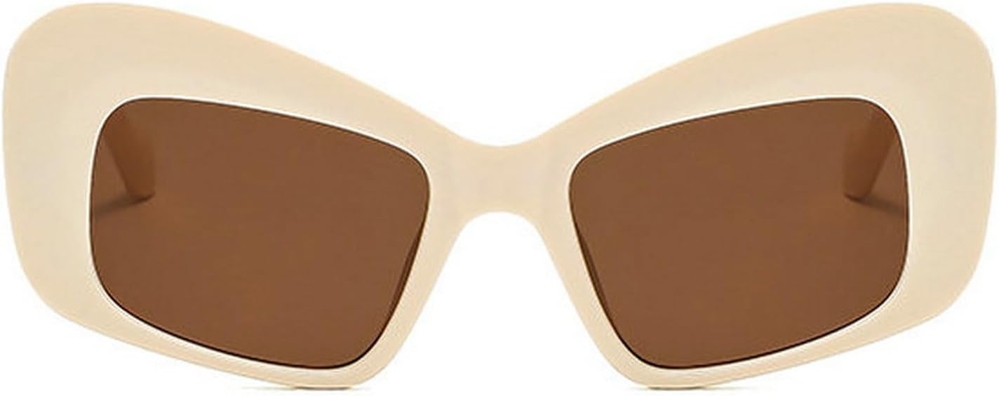 

Солнцезащитные очки COTIA в форме «кошачьих глаз» неправильной формы для женщин и мужчин, модные ретро-очки для активного отдыха в стиле «кошачий глаз», в стиле Y2K, модель W35, Beige