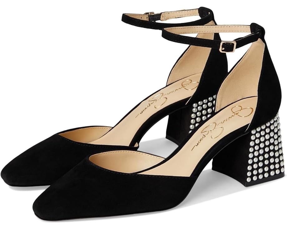 

Туфли Jessica Simpson Fulian Ankle Strap Block Heel Pump, черный