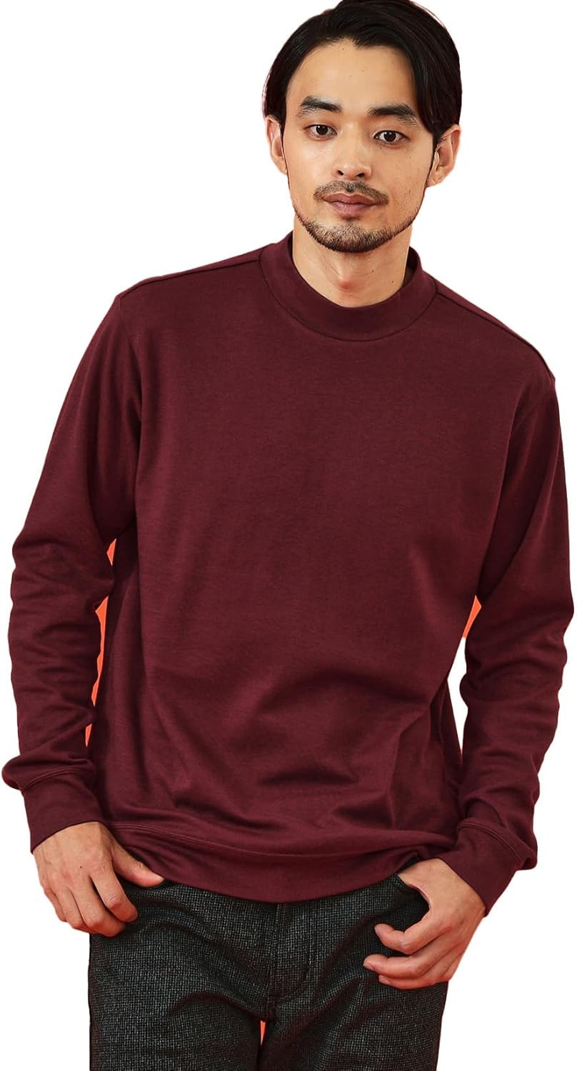 

Мужская футболка Edwin с высоким воротником и длинным рукавом, бордовый