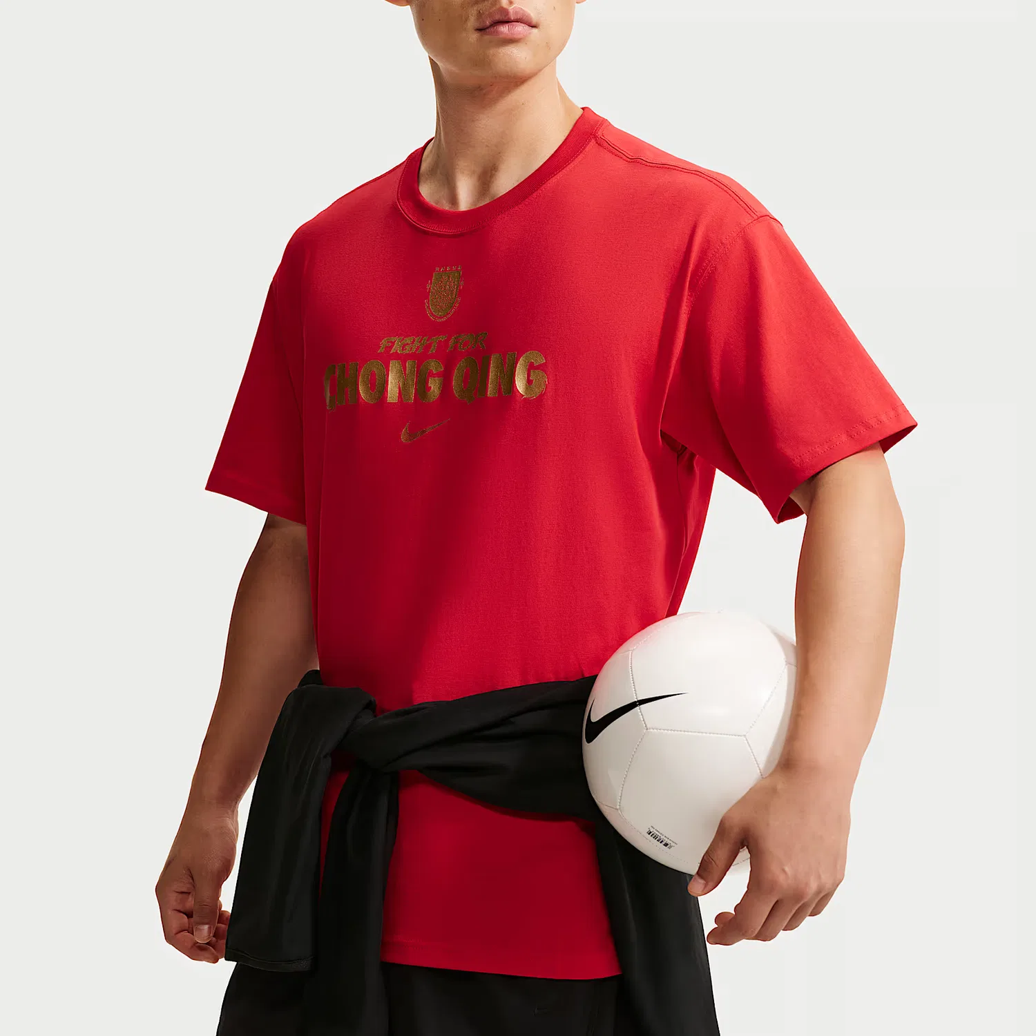 Мужская футболка с круглым вырезом Sports Red/Metallic Nike, Sports Red/Metallic — фото 4