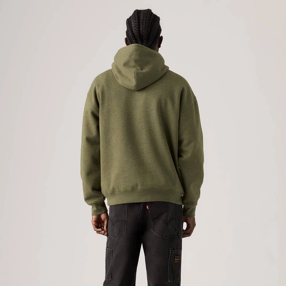 Рабочая толстовка с капюшоном Levi's, Burnt Olive Heather - Green — фото 4