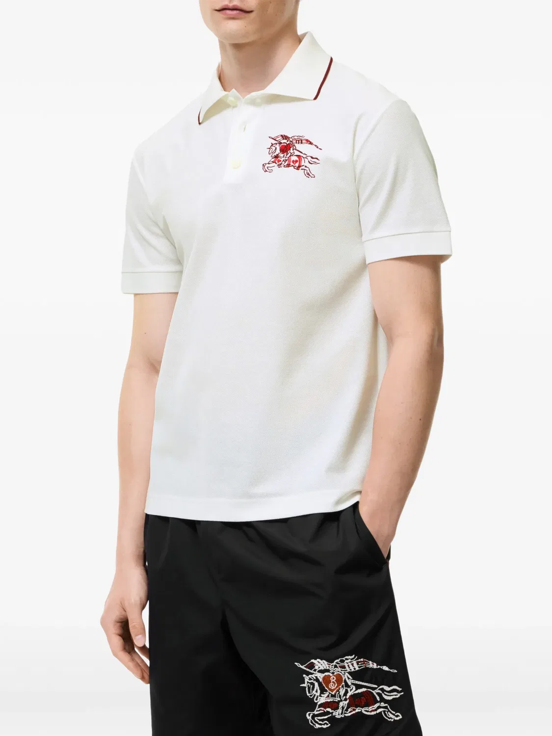 Рубашка поло Heart Knight Burberry, нейтральные цвета — фото 2
