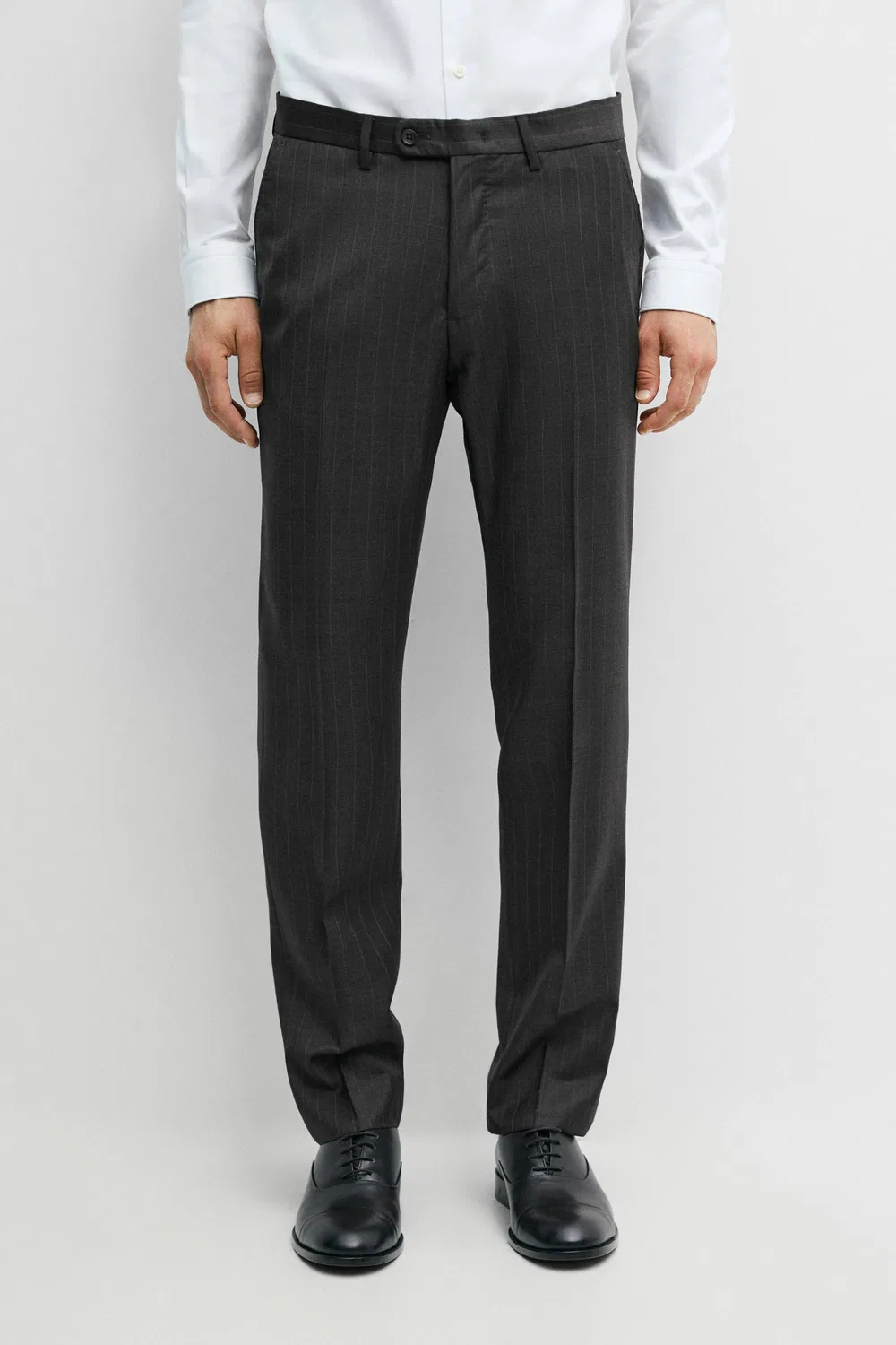 Брюки Massimo Dutti 100% Wool Striped Suit , угольно-серый