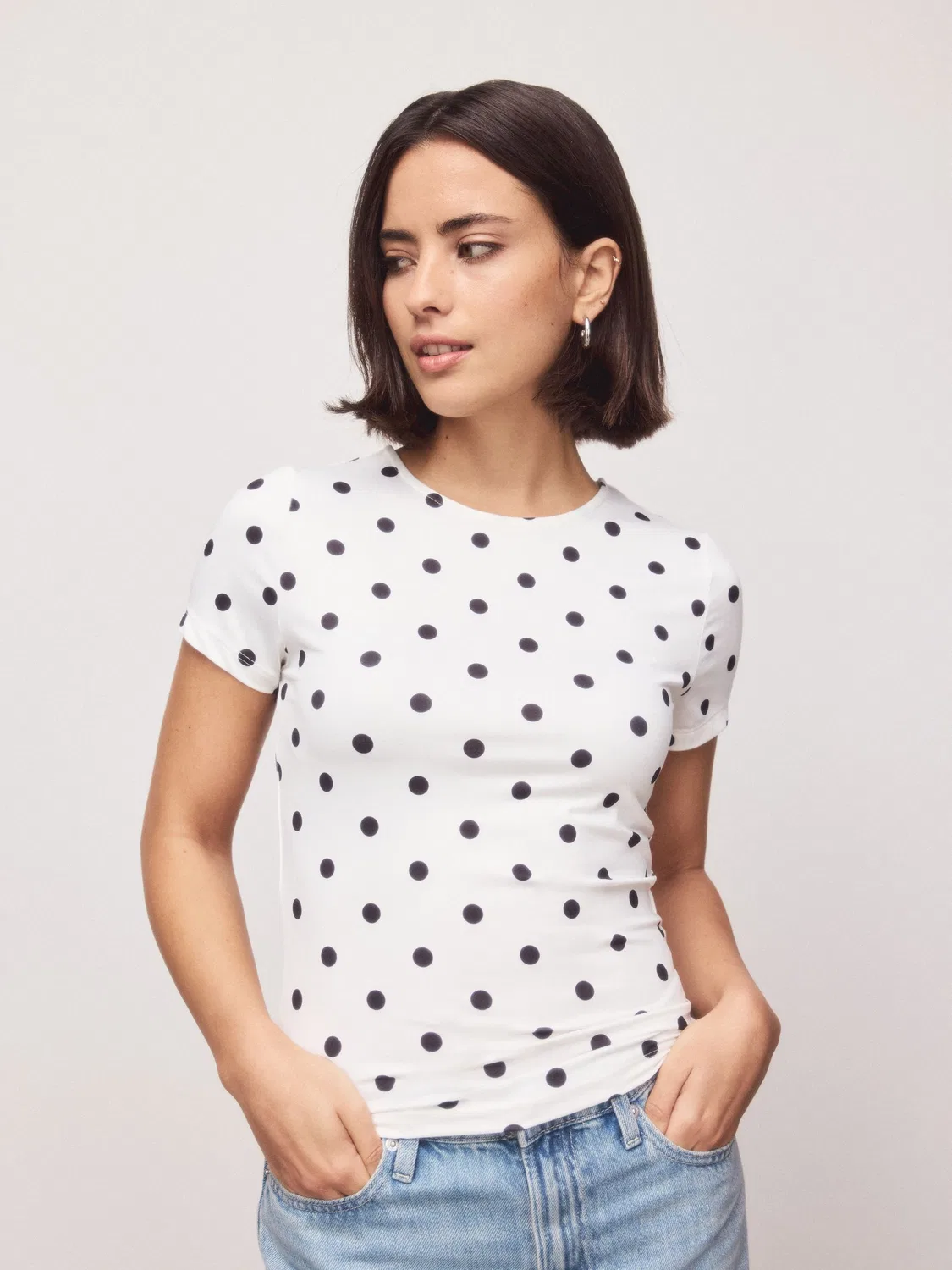 Футболка с коротким рукавом, Polka Dot Next, черный/экрю