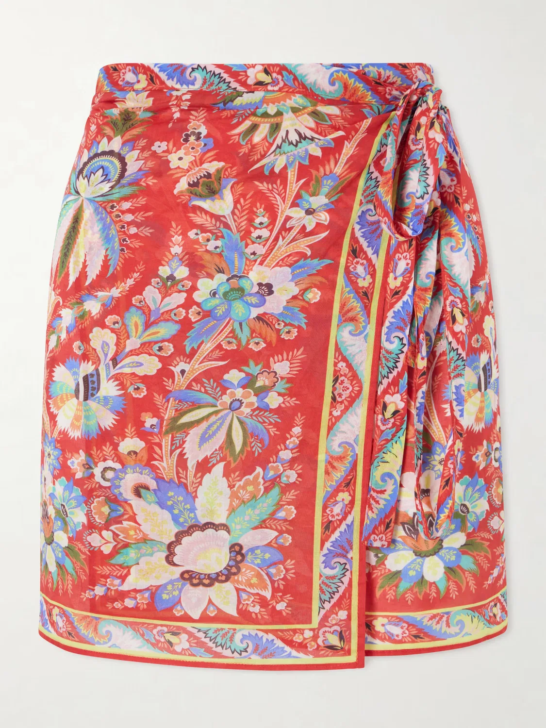 Саронг из вуали с цветочным принтом Etro, Burgundy