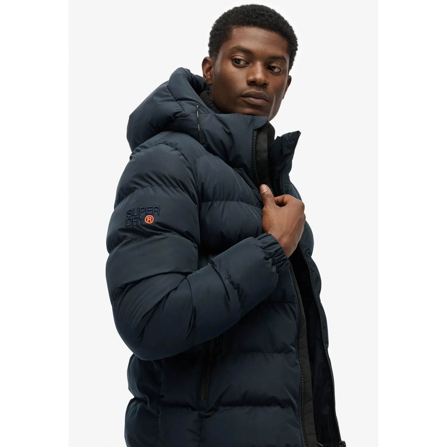 Мужская стеганая куртка с капюшоном Superdry, Eclipse Navy — фото 3