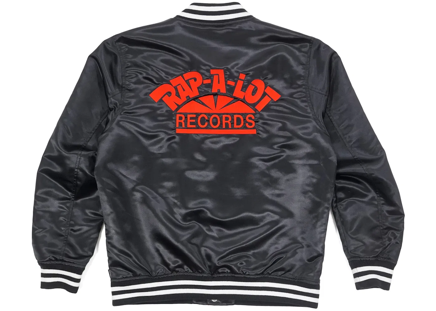 Мужская куртка с сатиновой отделкой Supreme Rap A Lot Records Satin Club Jacket, Black — фото 2