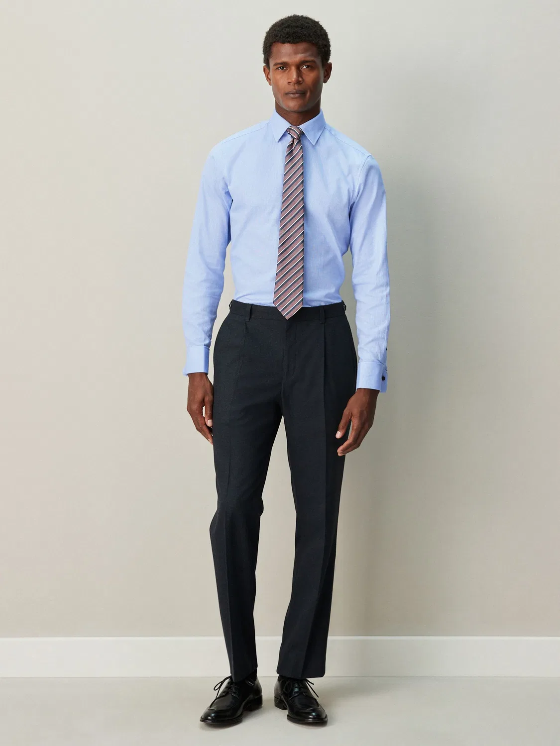 Рубашка формальная, текстурированная, Slim Fit Next, синяя — фото 4