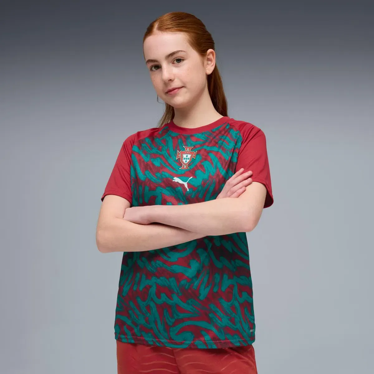 Детская футболка для мальчиков с длинным рукавом FPF Warm Up Jr Puma, Красный