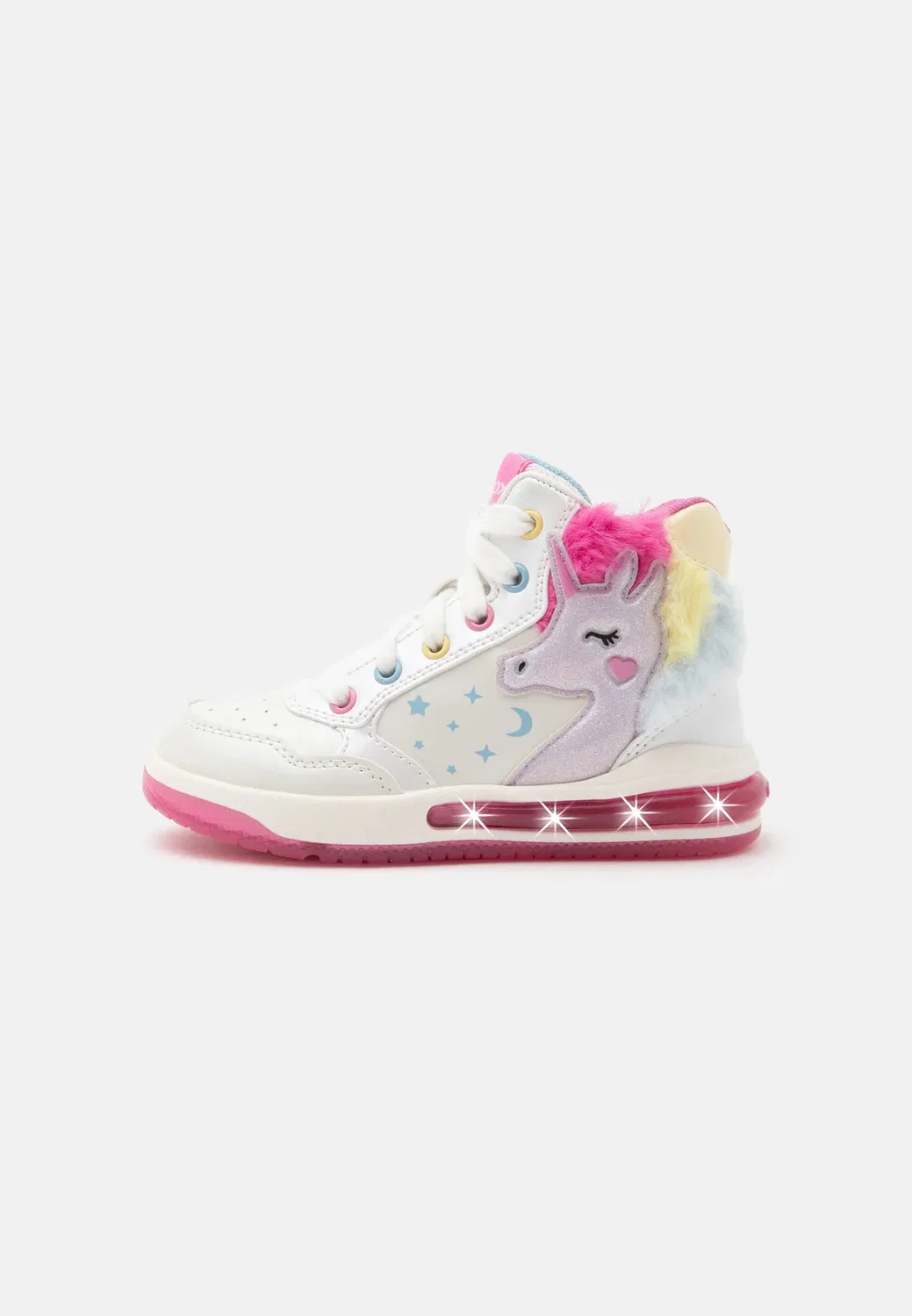 Девушка-Скелет - высокие кроссовки Geox, White/Multicolor