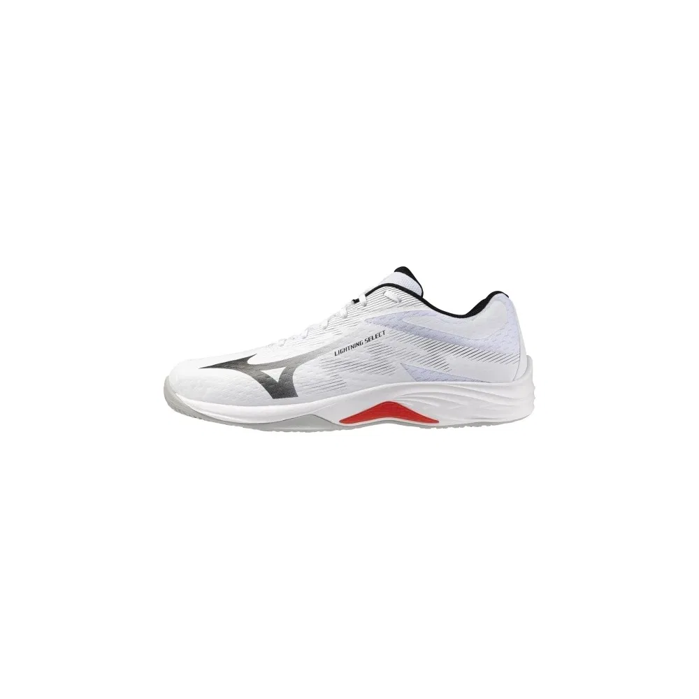 Детские волейбольные кроссовки с сетчатым верхом Lightning Select Mizuno, White Black