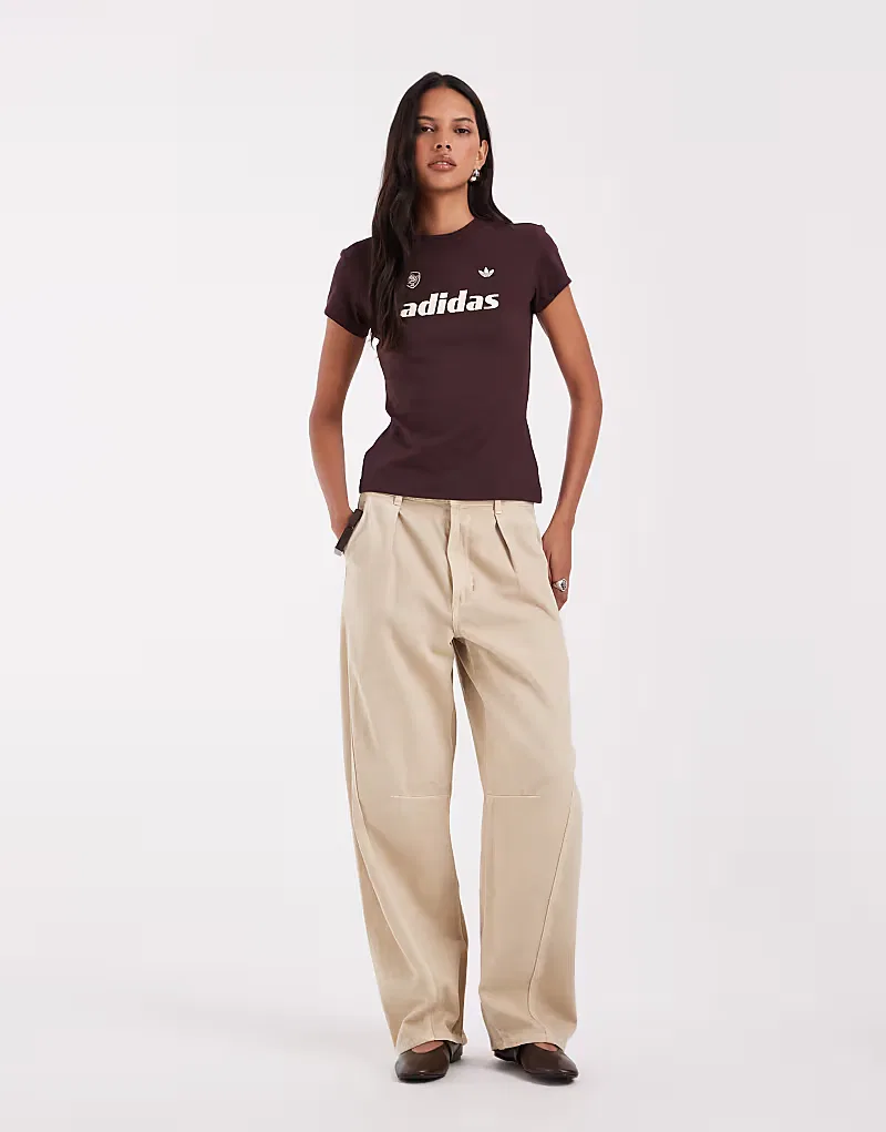 Футболка baby с логотипом Adidas Originals, коричневый/желтый — фото 3