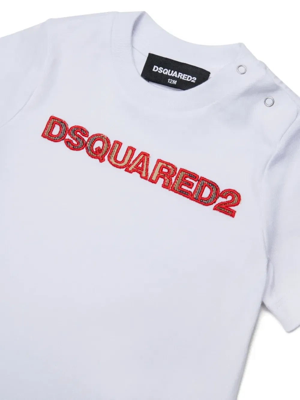 Футболка на кнопках с вышитым логотипом Dsquared2 Kids, белый — фото 3