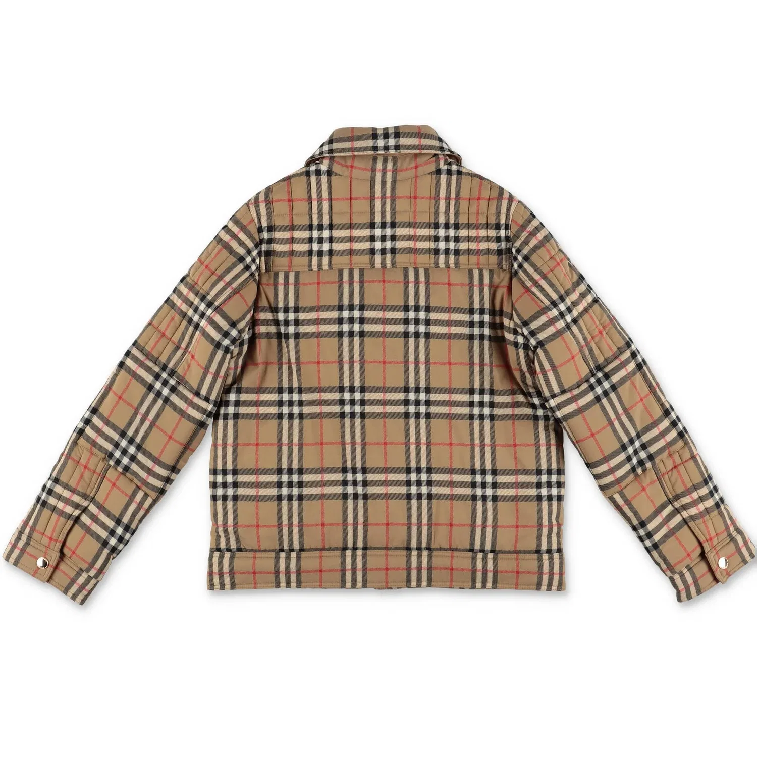 Куртка стеганая с принтом Boys Archive Beige Check Nylon Quilted Jacket Burberry, Archive Beige — фото 2