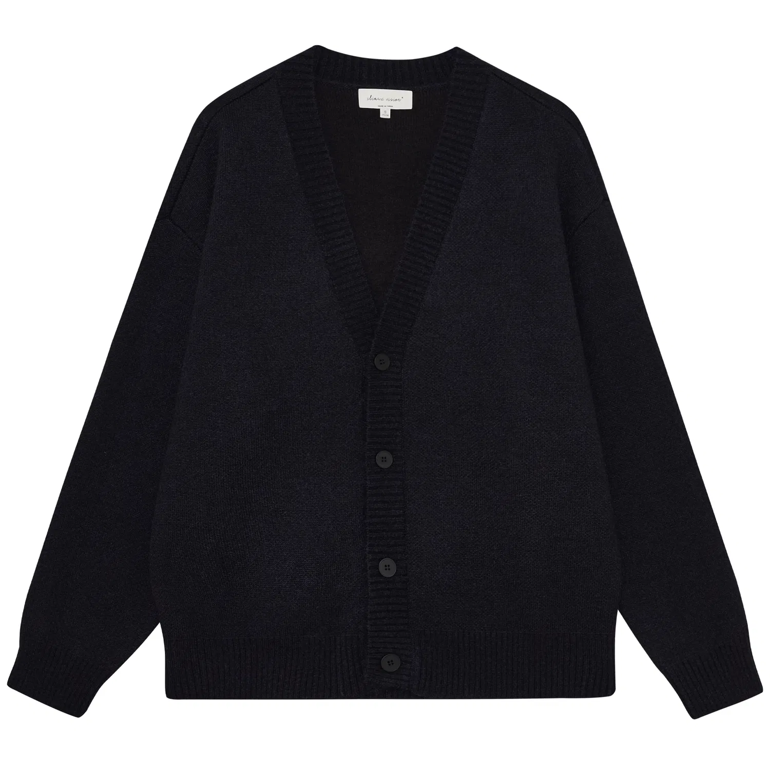 Детский кардиган с V-образным вырезом Knitwear Unisex V Neck Moderate Cardigan CLIMAX VISION, Black