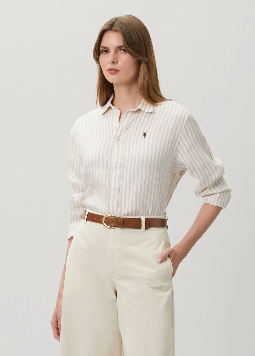 Блузка Polo Ralph Lauren, бежево-белая