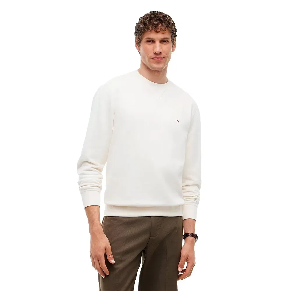 Мужской свитшот из футера с фирменным брендингом Tommy hilfiger, White