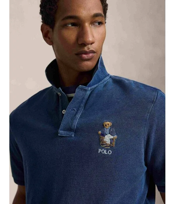 Мужское поло классического кроя Polo Ralph Lauren, Blu Marino — фото 4