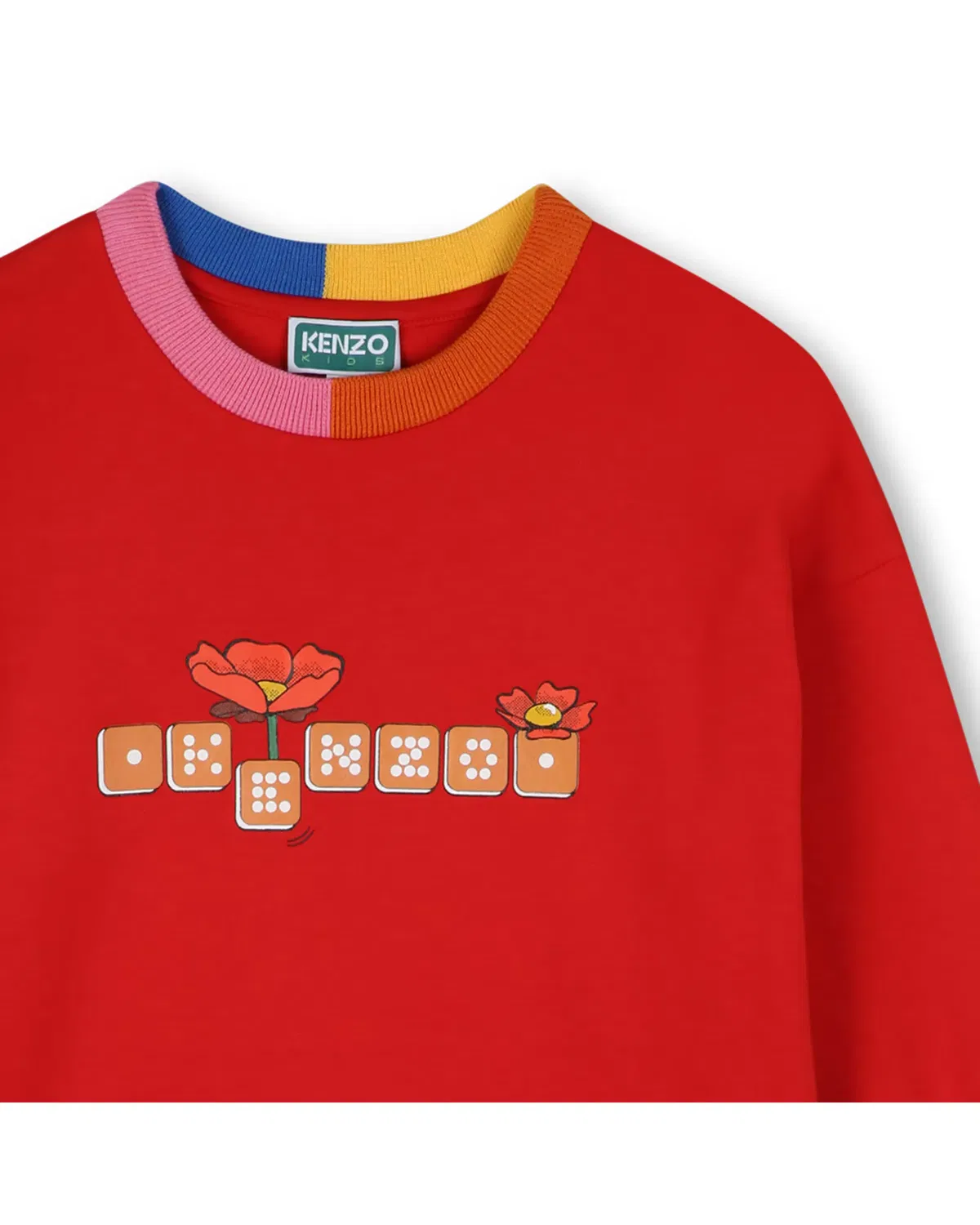 Детское платье для девочек с длинным рукавом Kenzo Kids, Rojo — фото 2