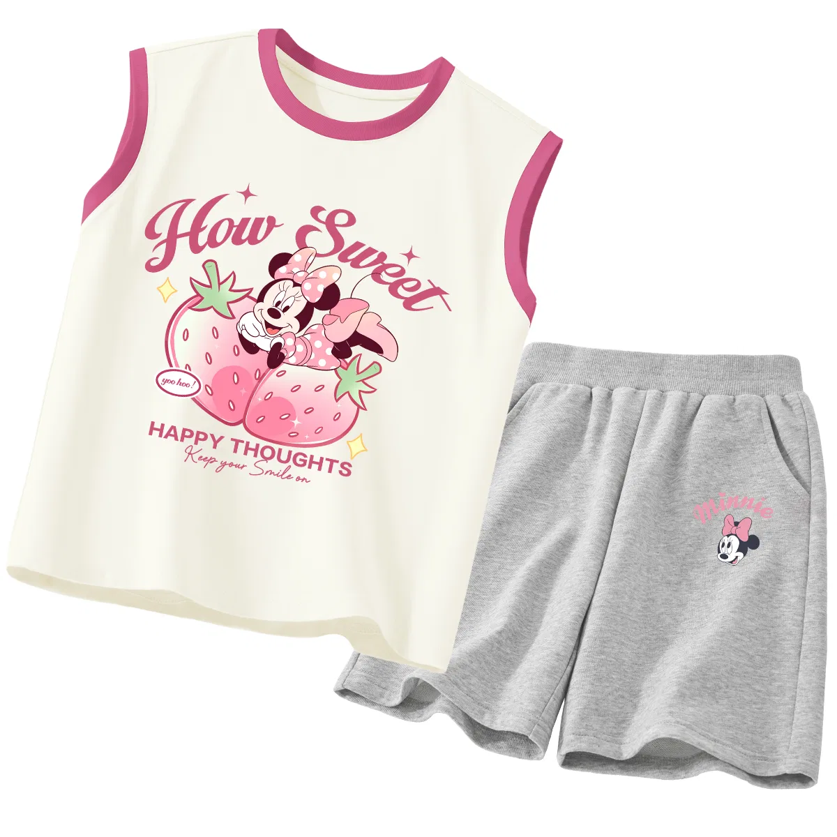 Костюм детский спортивный с круглым вырезом, Disney, Di Berry Berry Rose+Di Eye-Catching K Gray