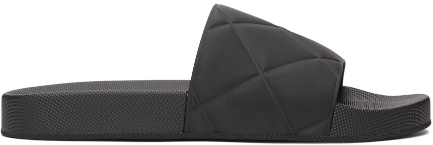 

Черные резиновые шлепанцы Bottega Veneta