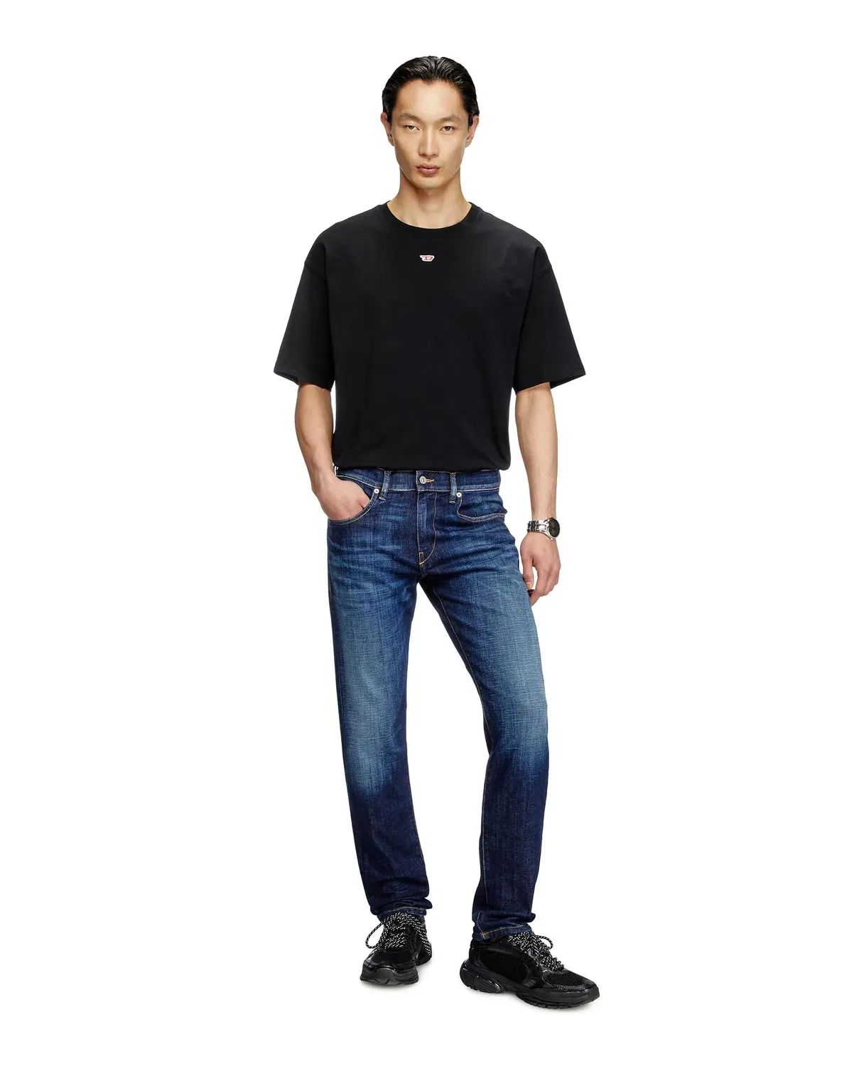 Мужские джинсы slim из хлопка Diesel, Azul Marino — фото 4