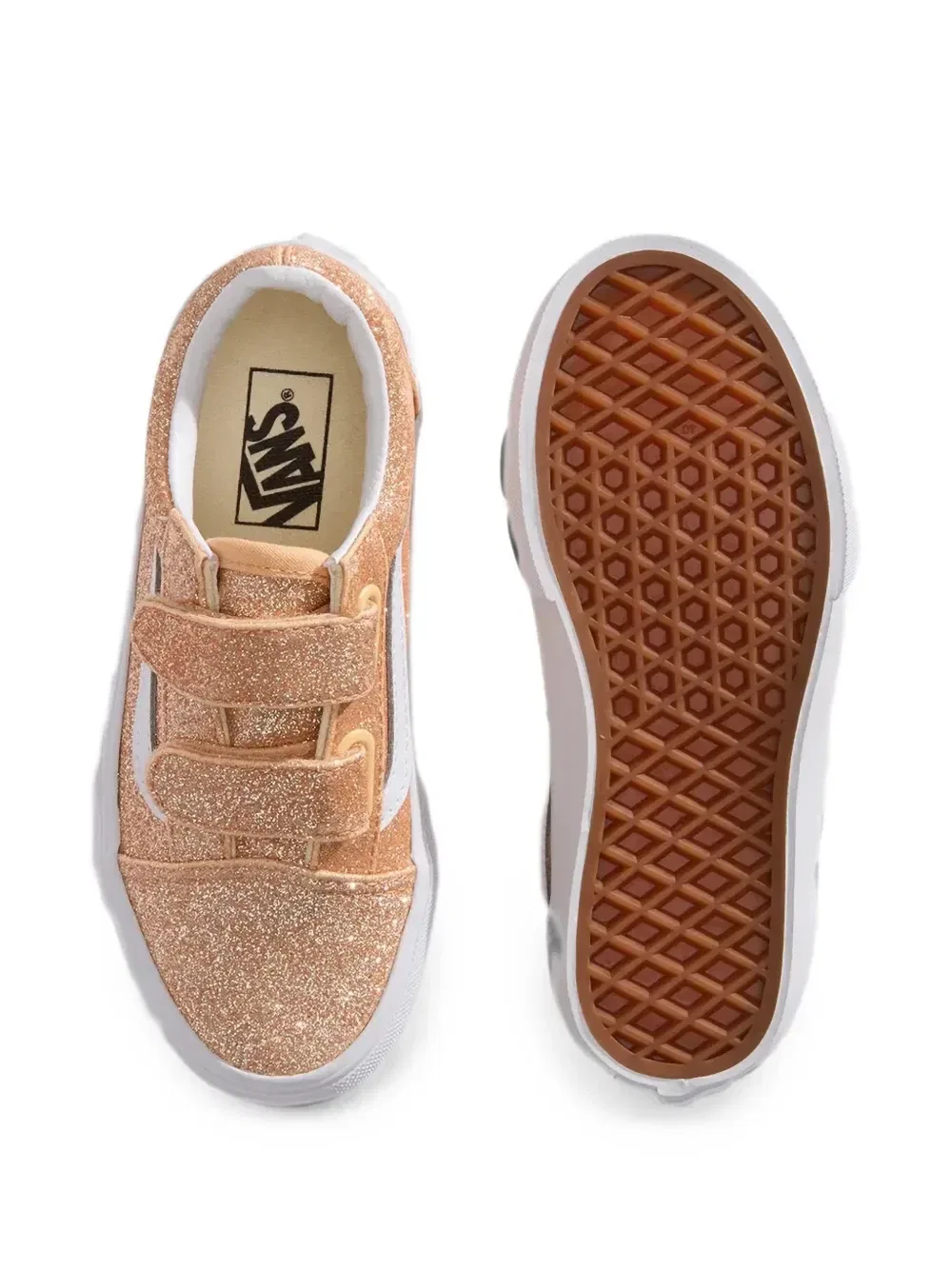 Кроссовки Old Skool с липучками Vans Kids, оранжевый — фото 3